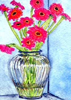 "Flowers For Sale" by Beverly Larson, Oregon WI - Watercolor
